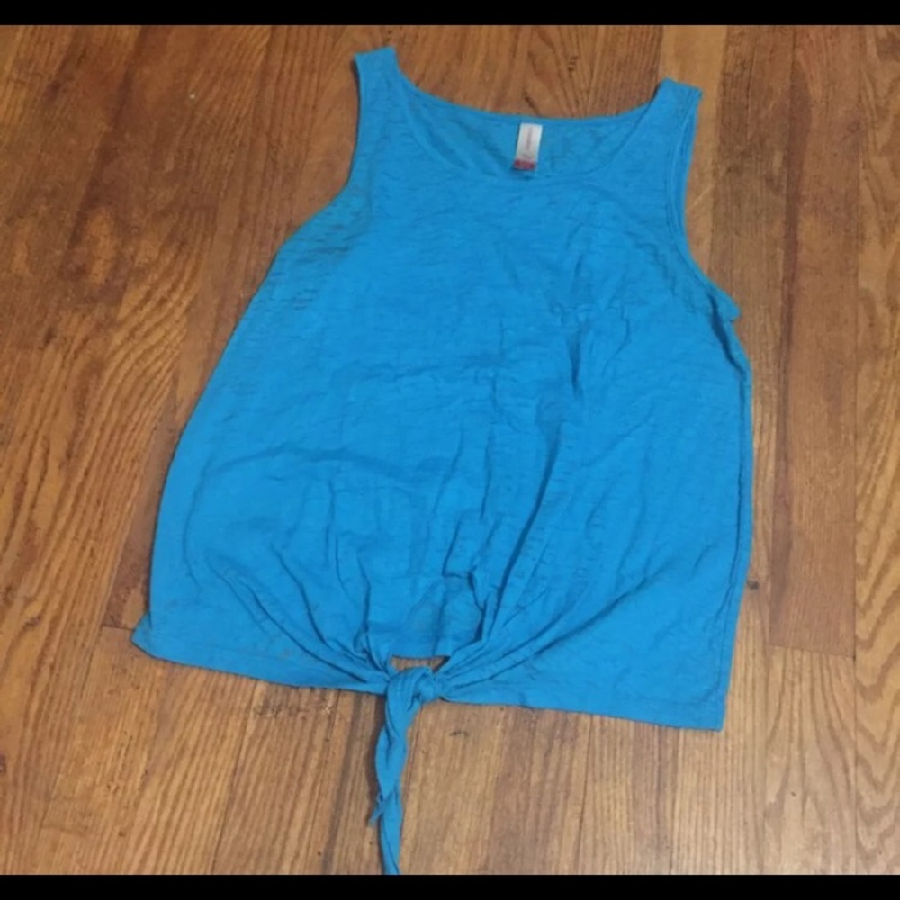 Burn out Tied Front Tank Top